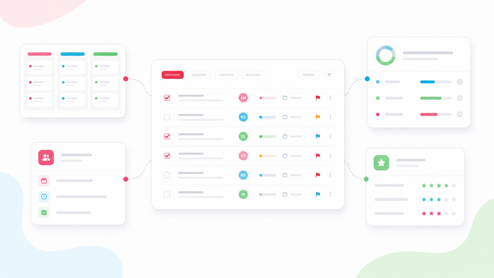 Действия из ретро, 1‑2‑1, OKR и Performance Review сходятся в единый список команды